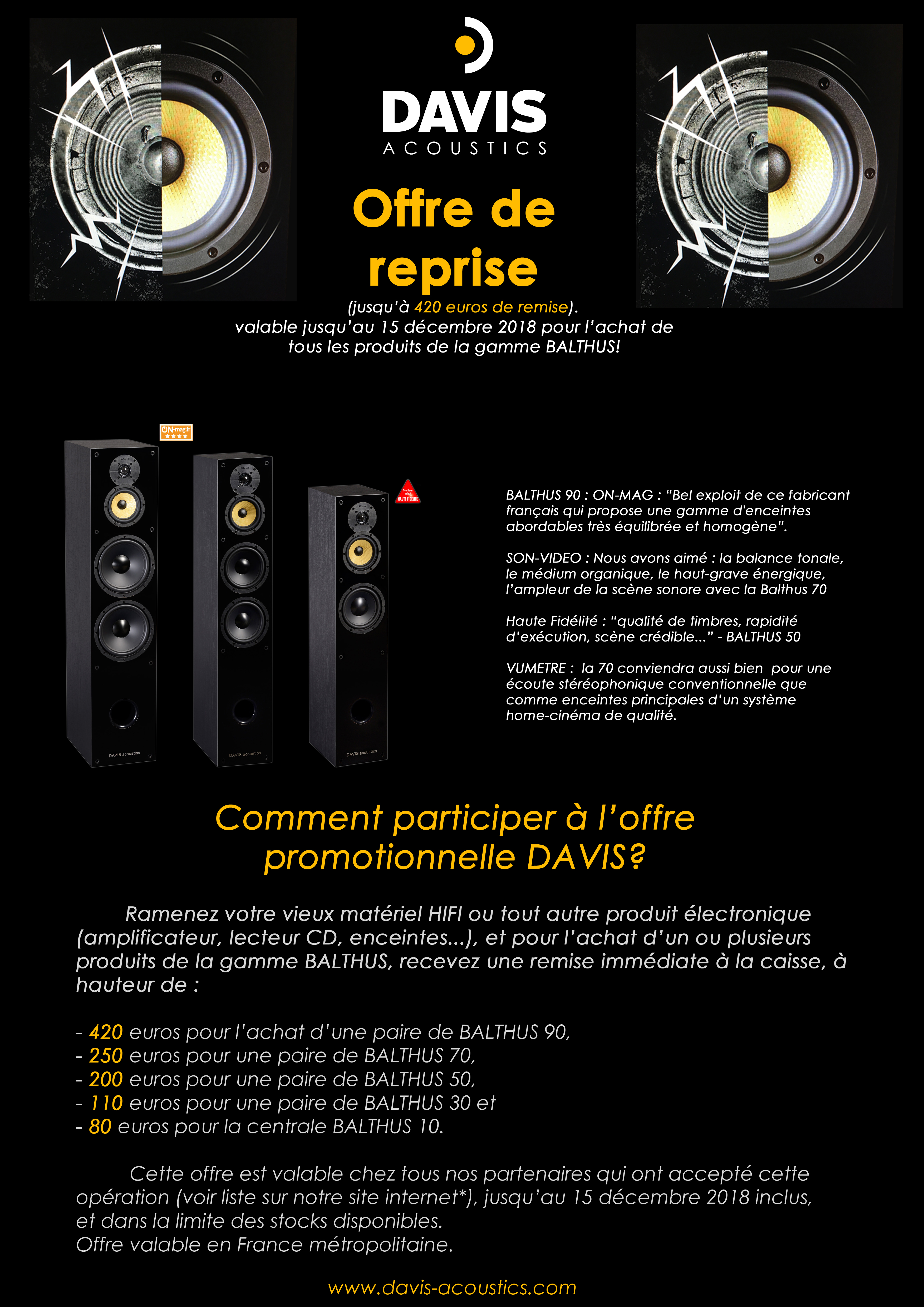 Offre de reprise exceptionnelle par Davis Acoustics